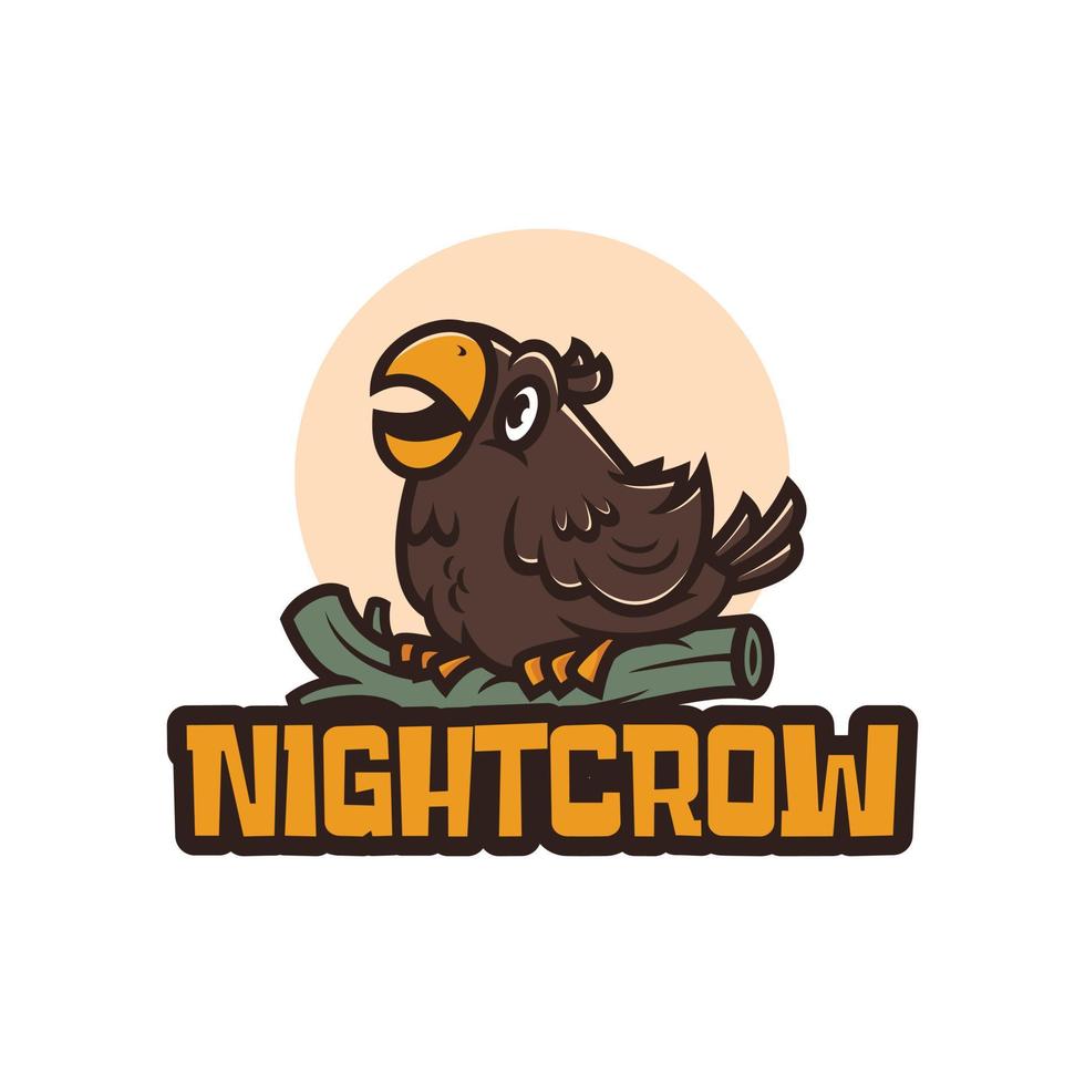 crow bird logo mascot cartoon illustrations vector