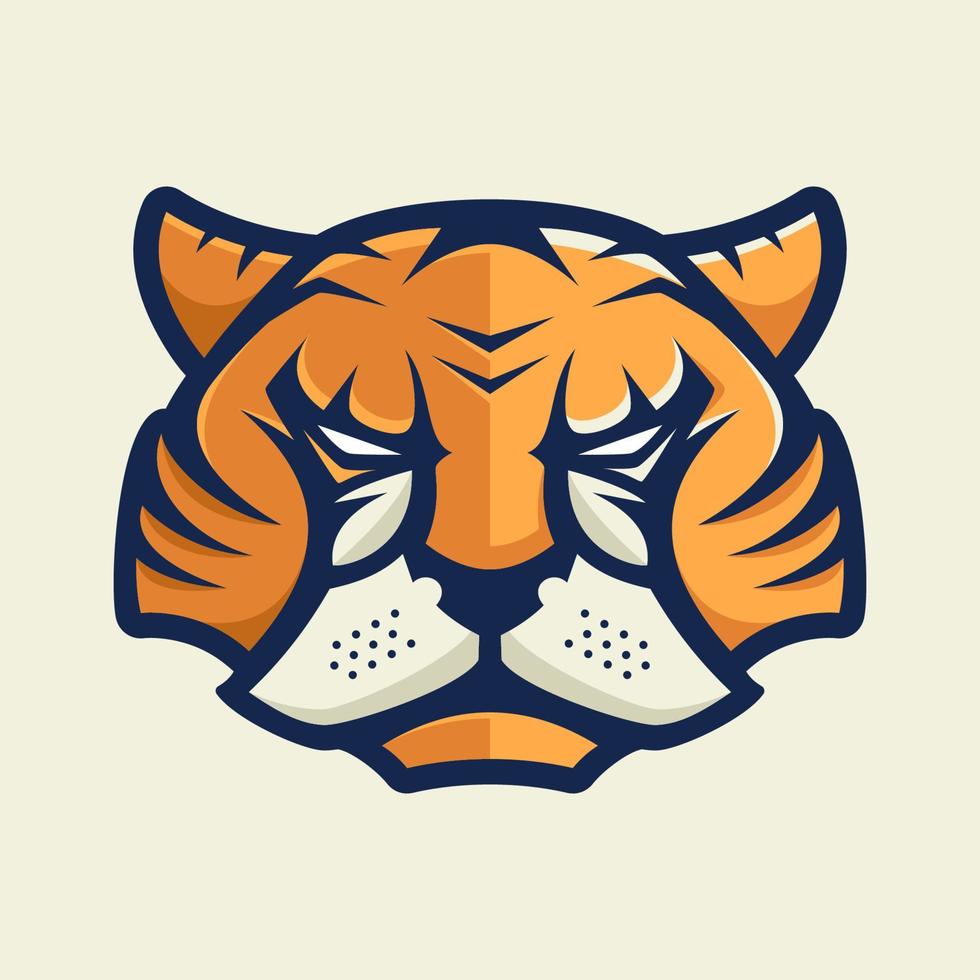 Tiger head animal logo mascot vector