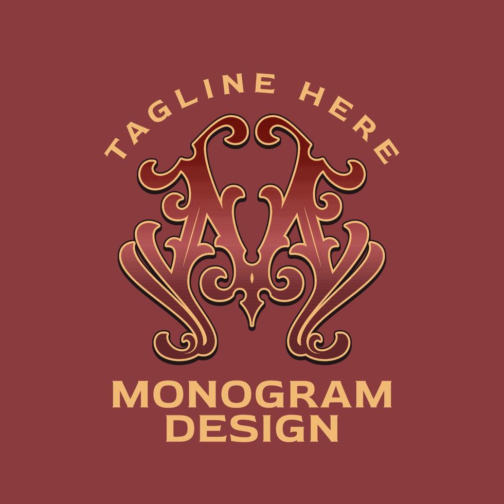 Logo monogram vintage M vector