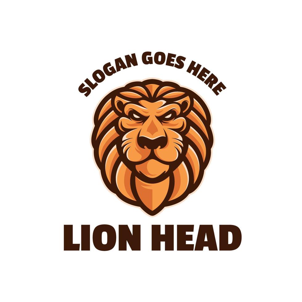 Lion head logo mascot badge vector