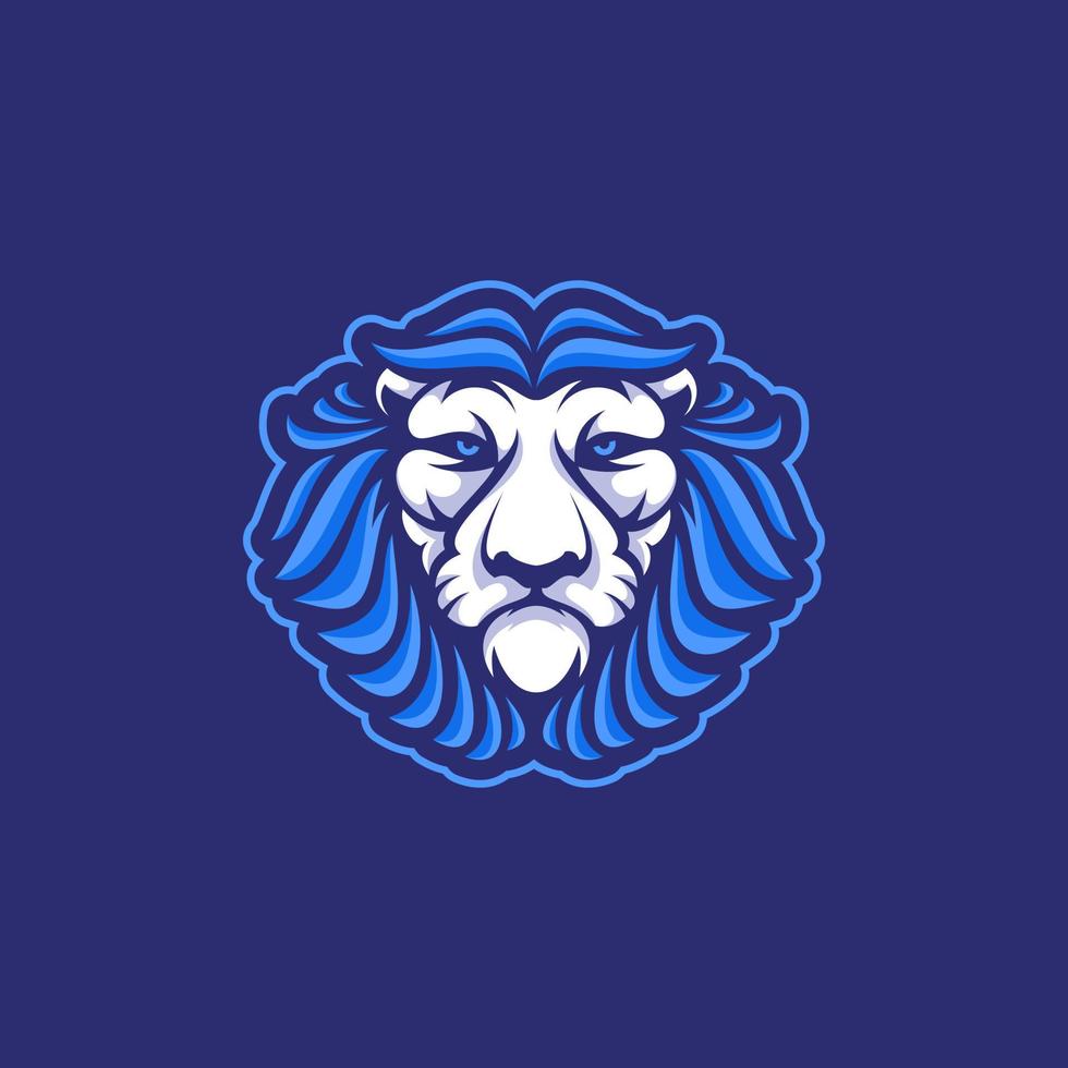 Lion head logo mascot illustration vector