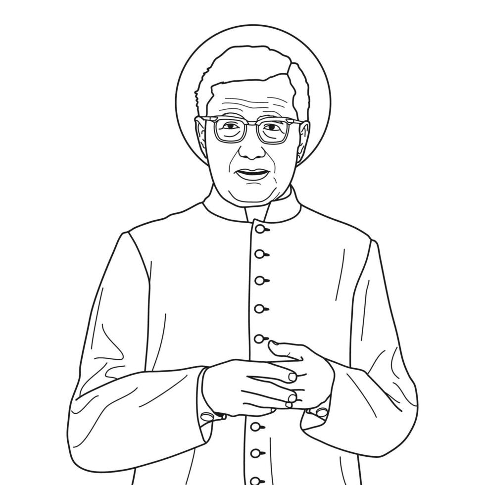 san josemaria escriva vector ilustración contorno monocromo