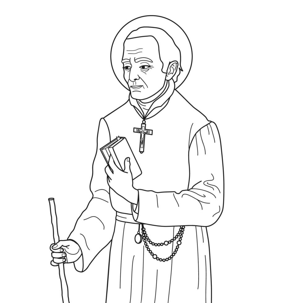 Saint Joseph of Anchieta Vector Illustration Outline Monochrome