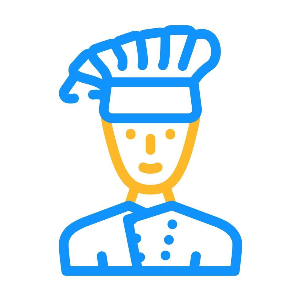 cook chef canteen worker color icon vector illustration