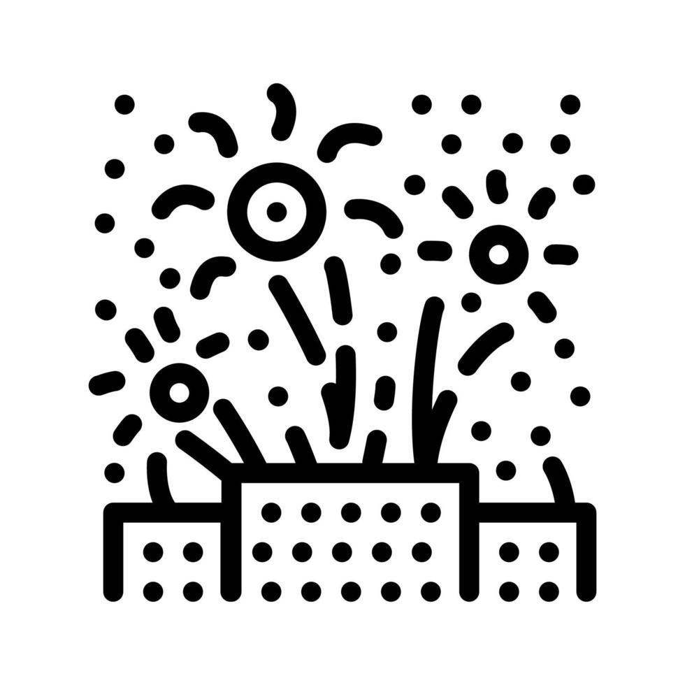 fireworks explosions line icon vector illustration flat