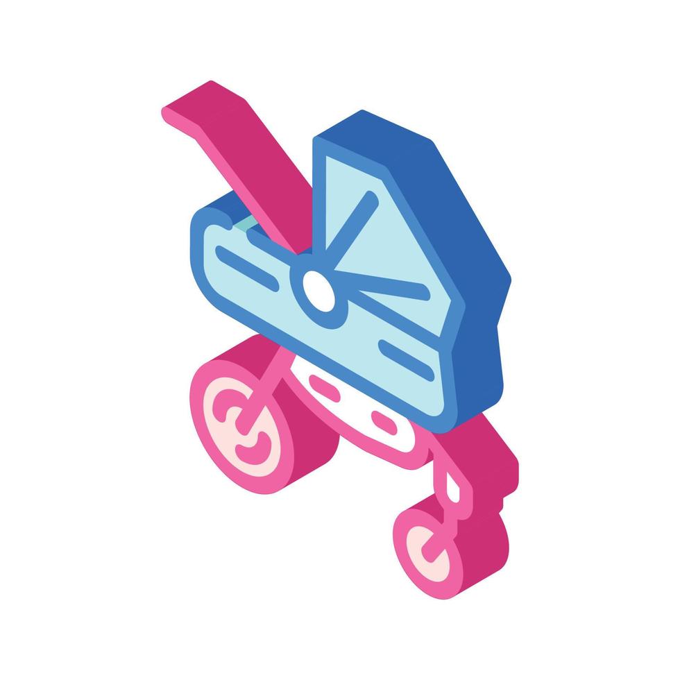 stroller for newborn baby isometric icon vector illustration