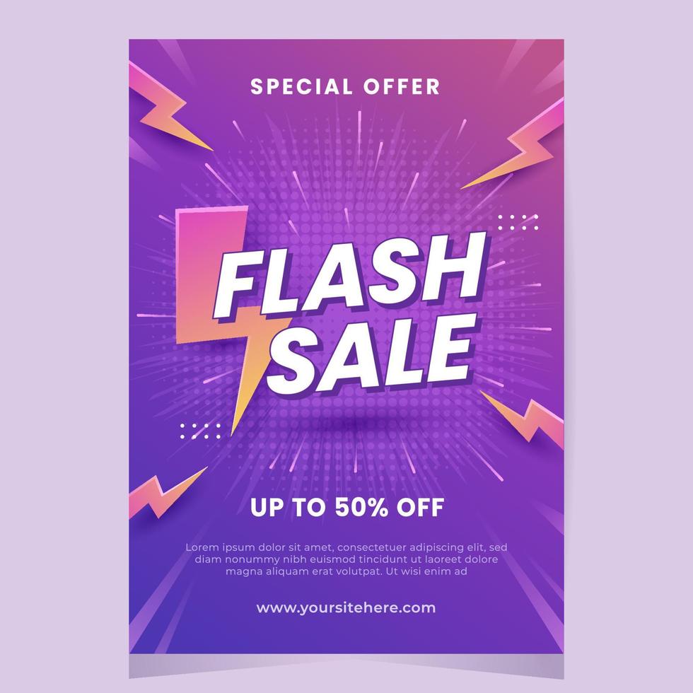 Flash Sale Poster Template vector