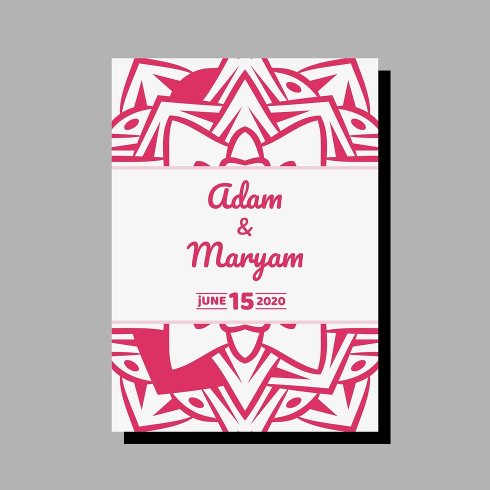 plantillas de tarjetas de invitación de boda con adornos de mandala vector