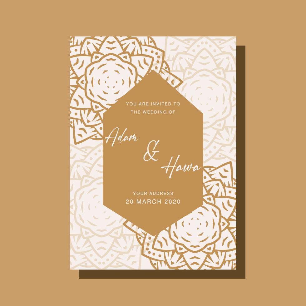 Wedding Invitation card templates with mandala ornaments vector