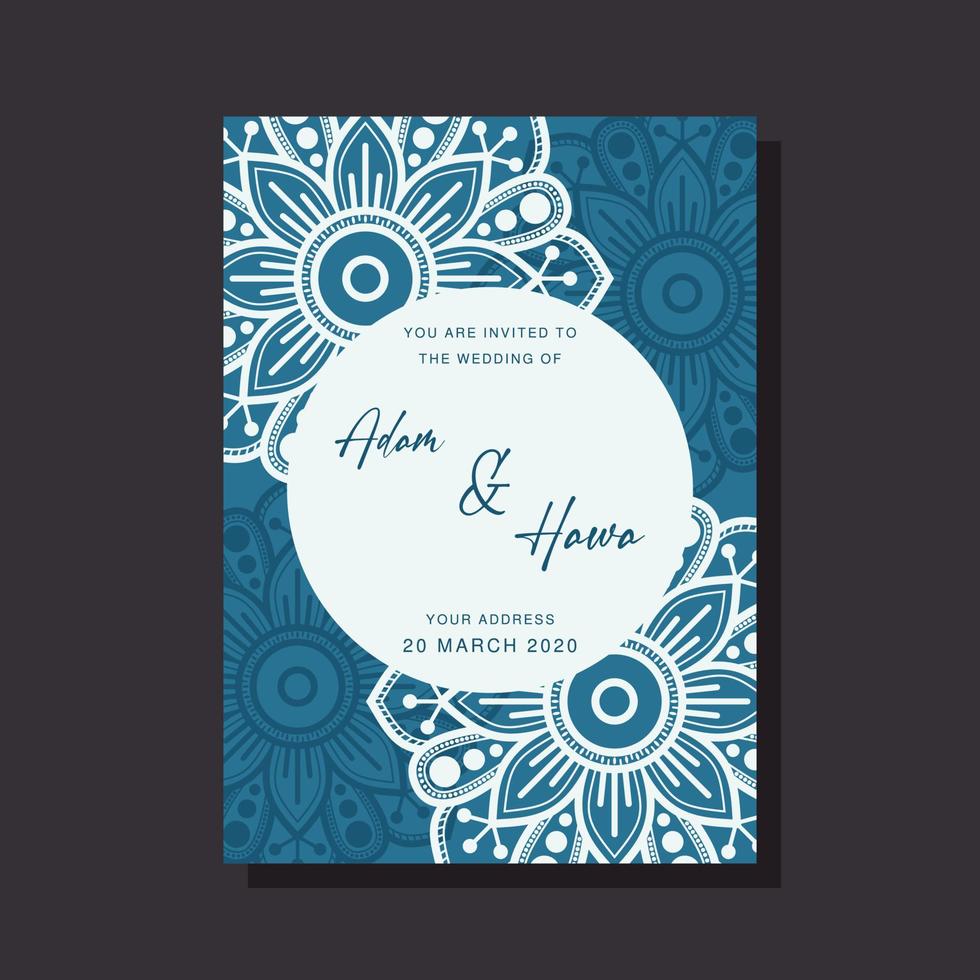 Wedding Invitation card templates with mandala ornaments vector