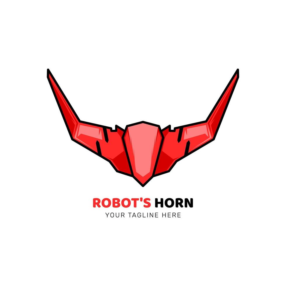 robotic horn logo design with simple line art style vector