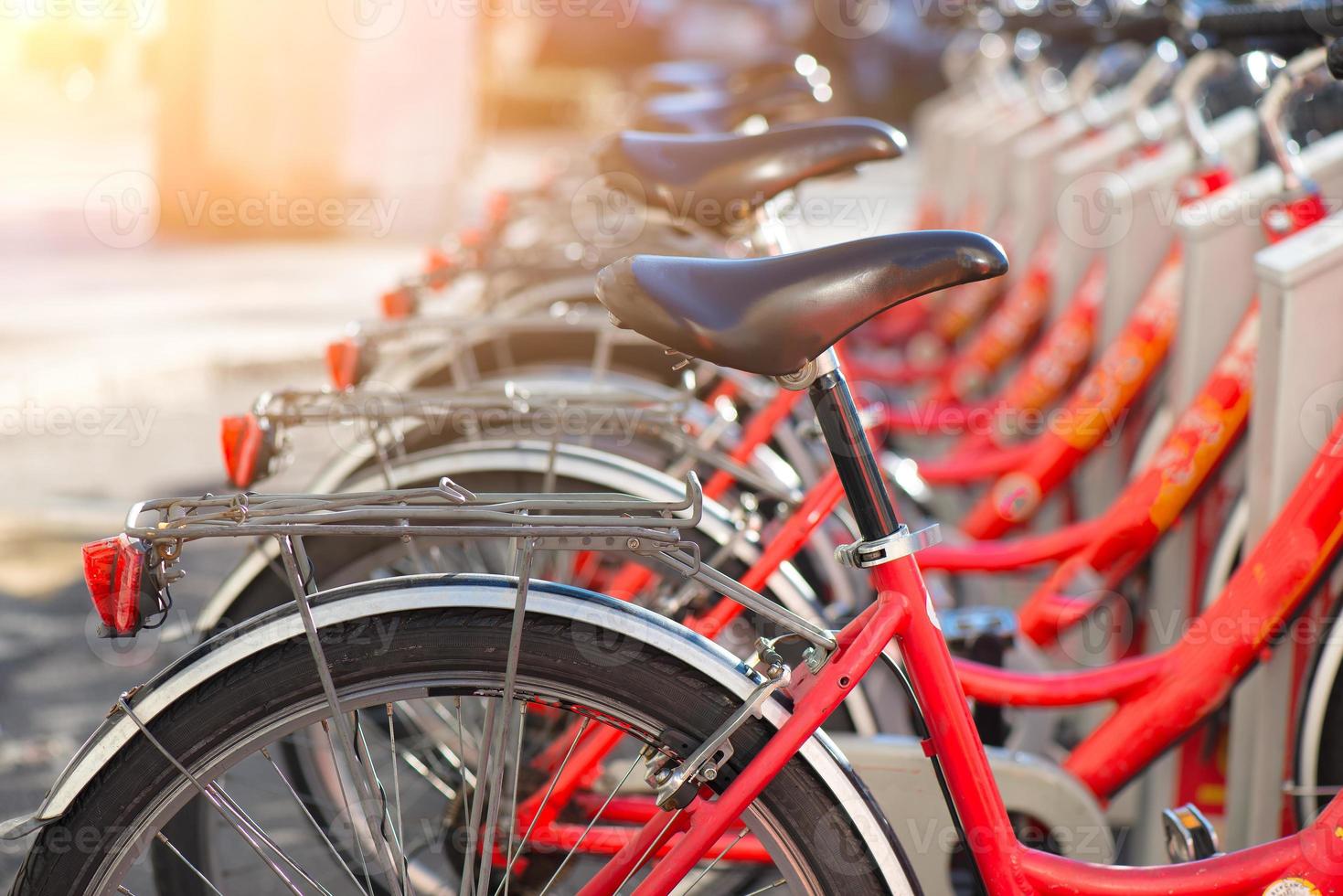 bicicletas en uso en la ciudad foto