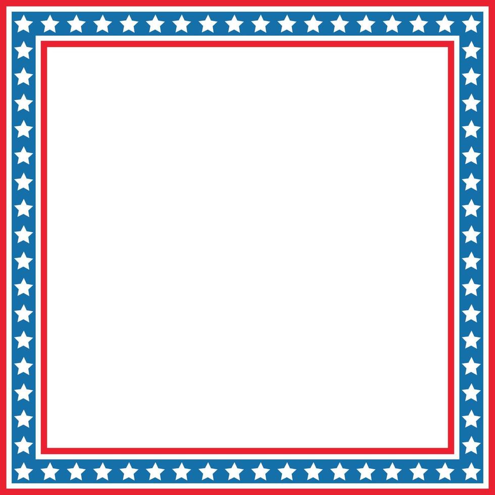 American patriotic border frame, banner. Isolated on white background. Template design for cards, invitations. vector