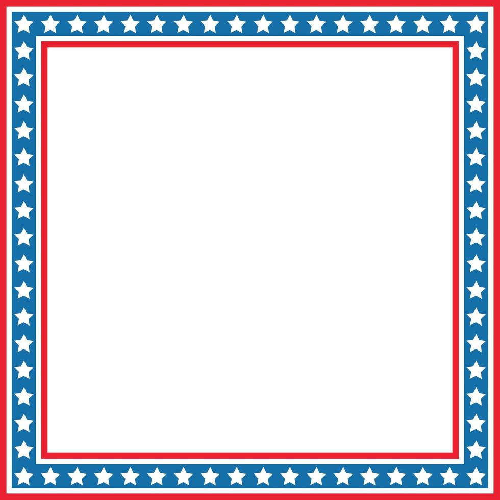 American patriotic border frame, banner. Isolated on white background. Template design for cards, invitations. vector