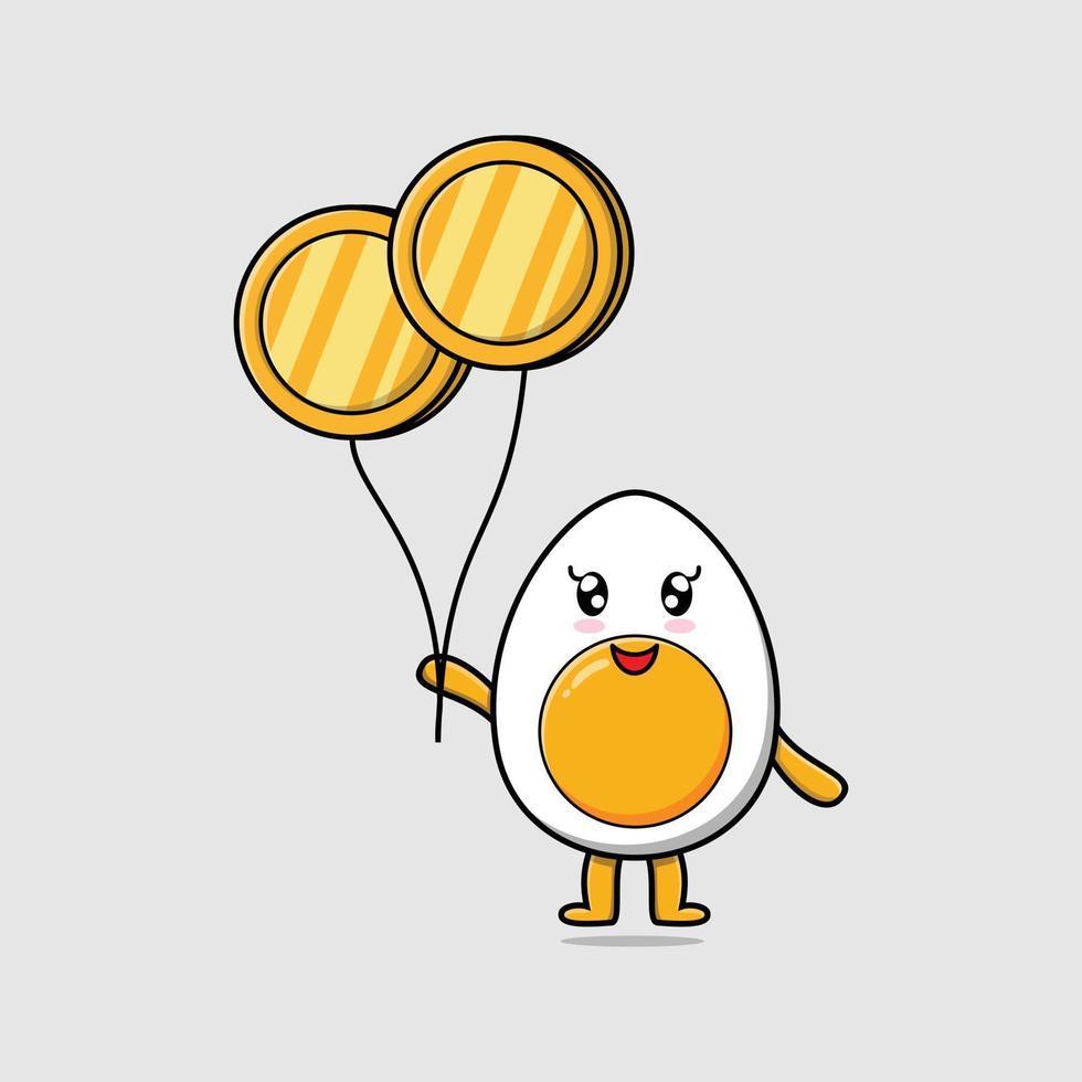 cartoon boiled egg vector