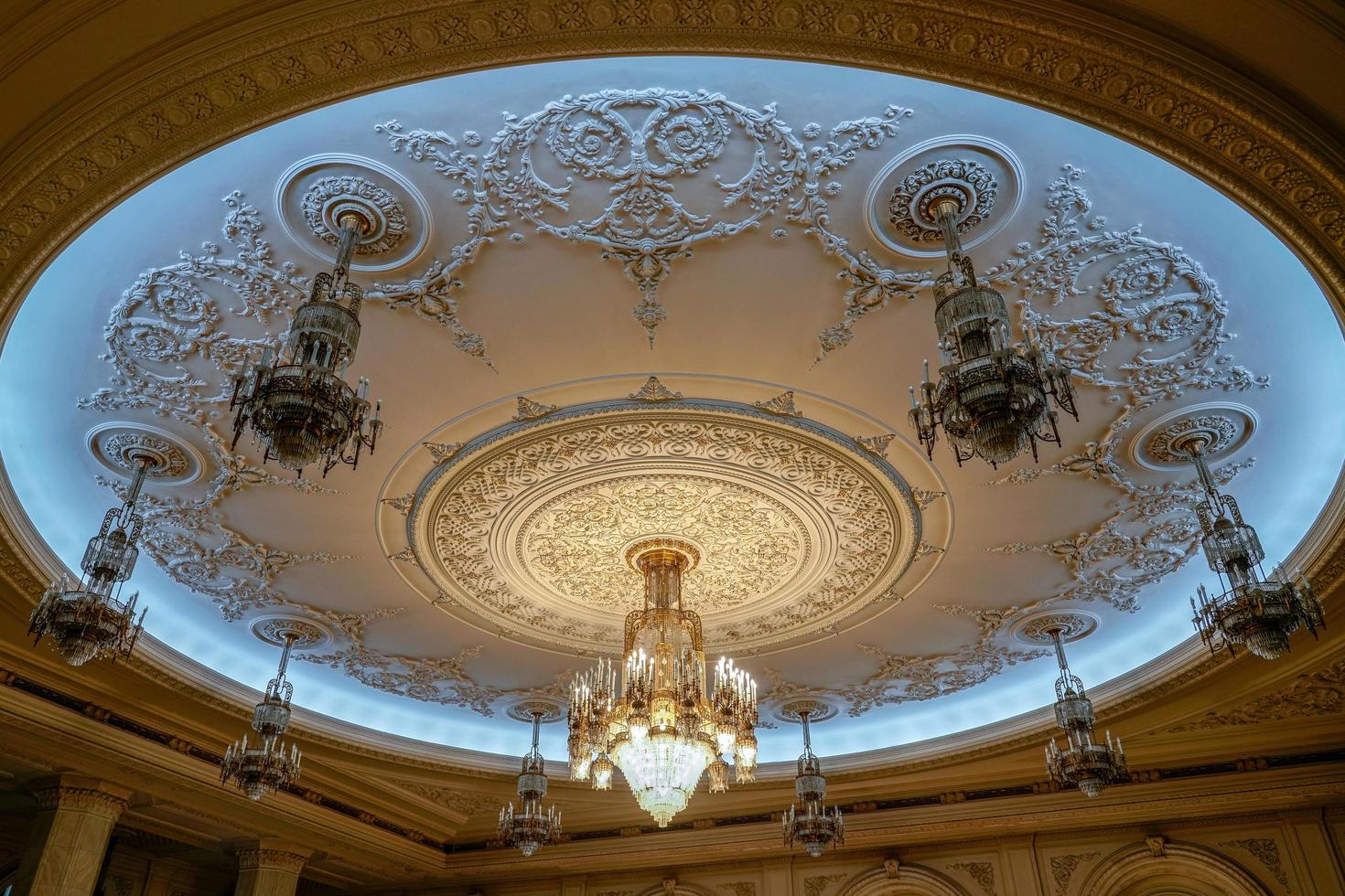 Interior view of the Palace of the People building in Bucharest Romania on September 21, 2018 photo