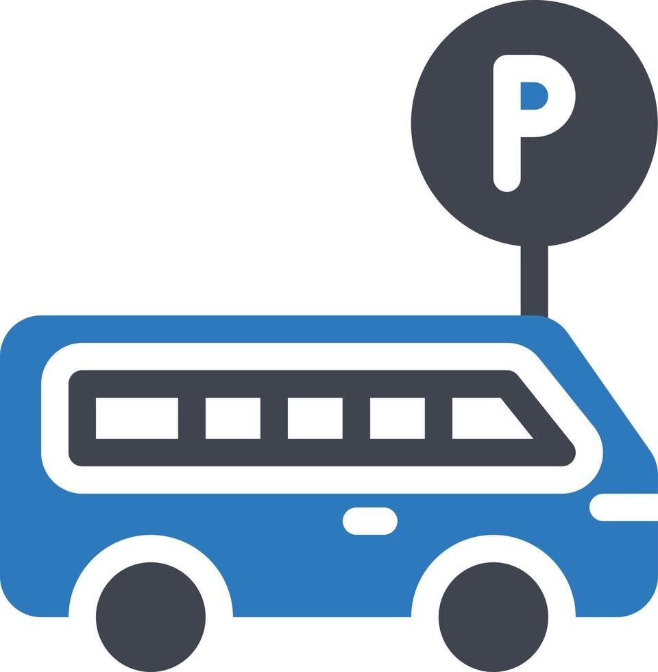 ilustración vectorial de estacionamiento de autobuses en un fondo. símbolos de calidad premium. iconos vectoriales para concepto y diseño gráfico. vector