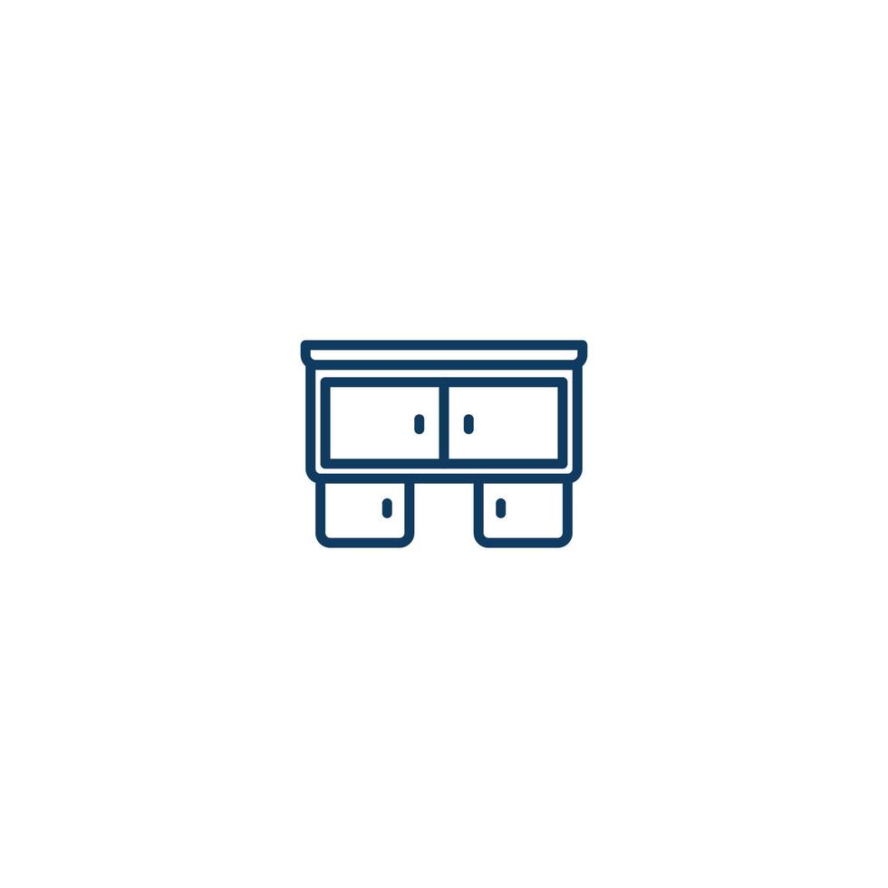 Desk Table Furniture line icon. linear style sign for mobile concept and web design. Desk Table Furniture outline vector icon. Symbol, logo illustration. Vector graphic