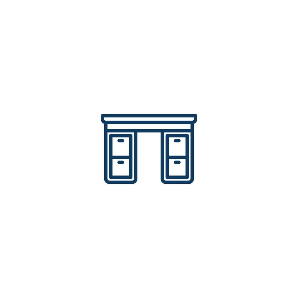 Desk Table Furniture line icon. linear style sign for mobile concept and web design. Desk Table Furniture outline vector icon. Symbol, logo illustration. Vector graphic