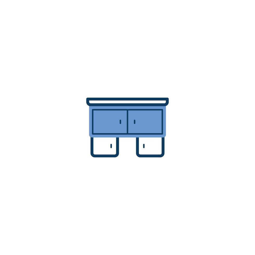 Desk Table Furniture line icon. linear style sign for mobile concept and web design. Desk Table Furniture outline vector icon. Symbol, logo illustration. Vector graphic