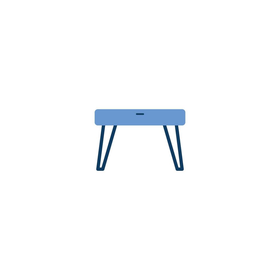 icono de línea de muebles de mesa de escritorio. signo de estilo lineal para concepto móvil y diseño web. icono de vector de contorno de muebles de mesa de escritorio. símbolo, ilustración de logotipo. gráfico vectorial