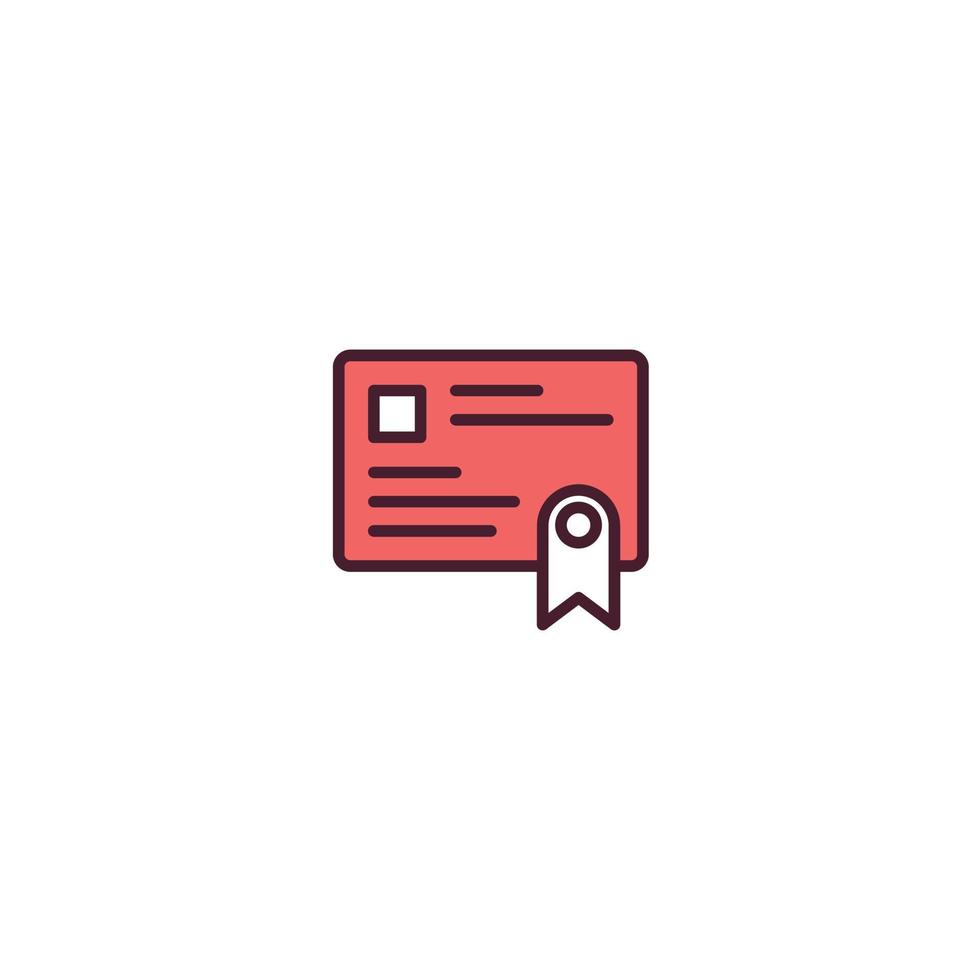 Certificate Filled line icon. linear style sign for mobile concept and web design. Certificate Filled Line vector icon. Symbol, logo illustration. Vector graphic