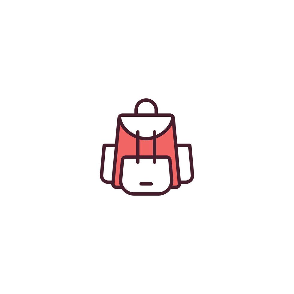 icono de línea llena de mochila. signo de estilo lineal para concepto móvil y diseño web. icono de vector de línea llena de mochila. símbolo, ilustración de logotipo. gráfico vectorial