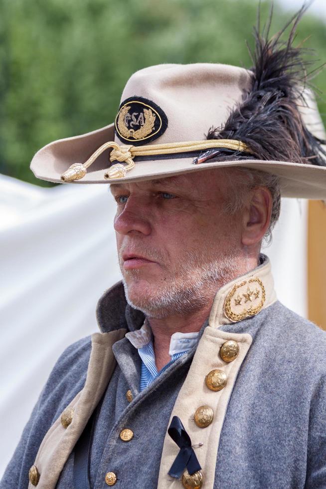 Confederate soldier at the Military Odyssey in Detling Kent on August 29, 2010. Unidentified man. photo