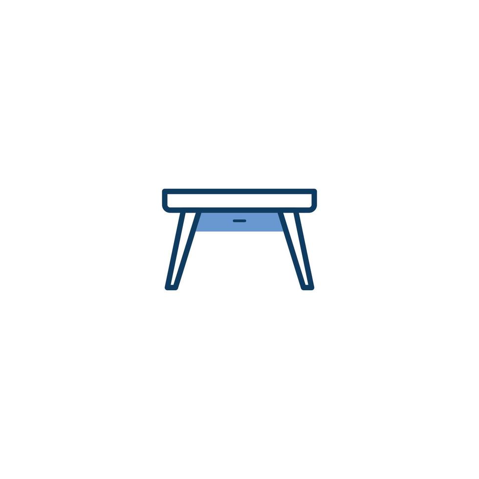 icono de línea de muebles de mesa de escritorio. signo de estilo lineal para concepto móvil y diseño web. icono de vector de contorno de muebles de mesa de escritorio. símbolo, ilustración de logotipo. gráfico vectorial