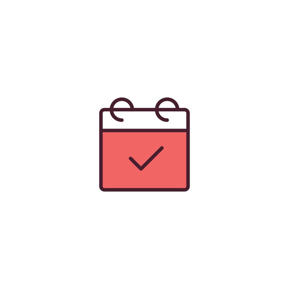 Calendar Filled line icon. linear style sign for mobile concept and web design. Calendar Filled Line vector icon. Symbol, logo illustration. Vector graphic