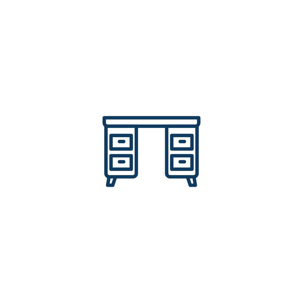 Desk Table Furniture line icon. linear style sign for mobile concept and web design. Desk Table Furniture outline vector icon. Symbol, logo illustration. Vector graphic