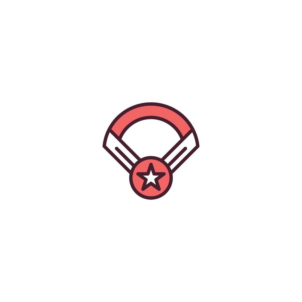 Medals Filled line icon. linear style sign for mobile concept and web design. Medals Line vector icon. Symbol, logo illustration. Vector graphic