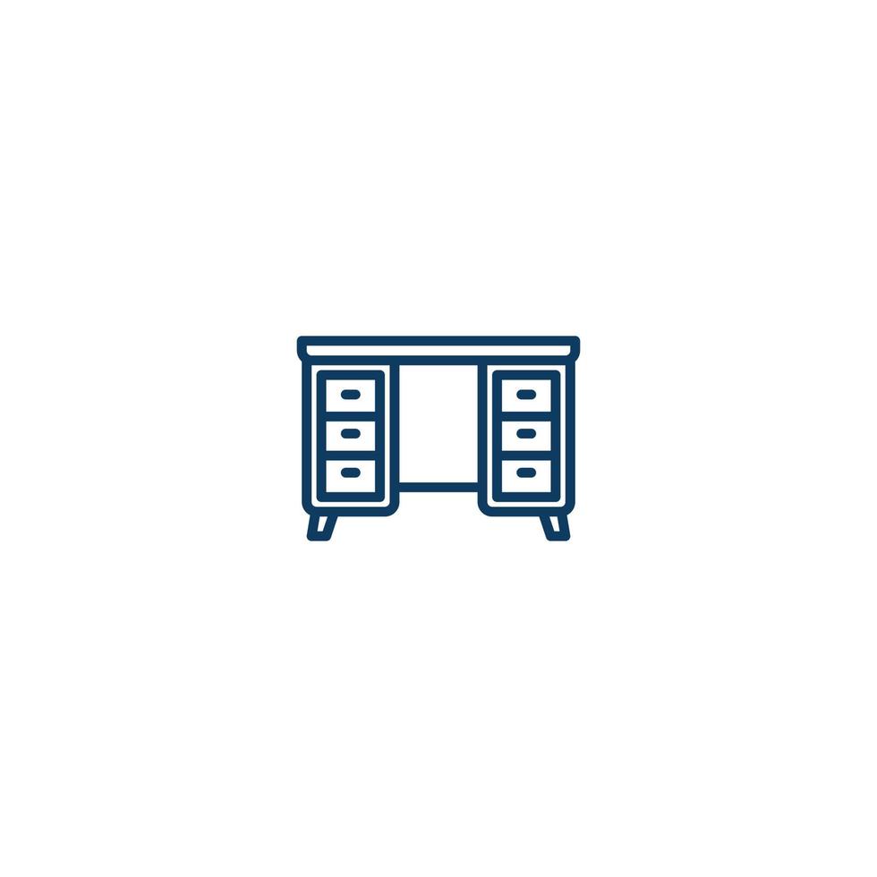 Desk Table Furniture line icon. linear style sign for mobile concept and web design. Desk Table Furniture outline vector icon. Symbol, logo illustration. Vector graphic