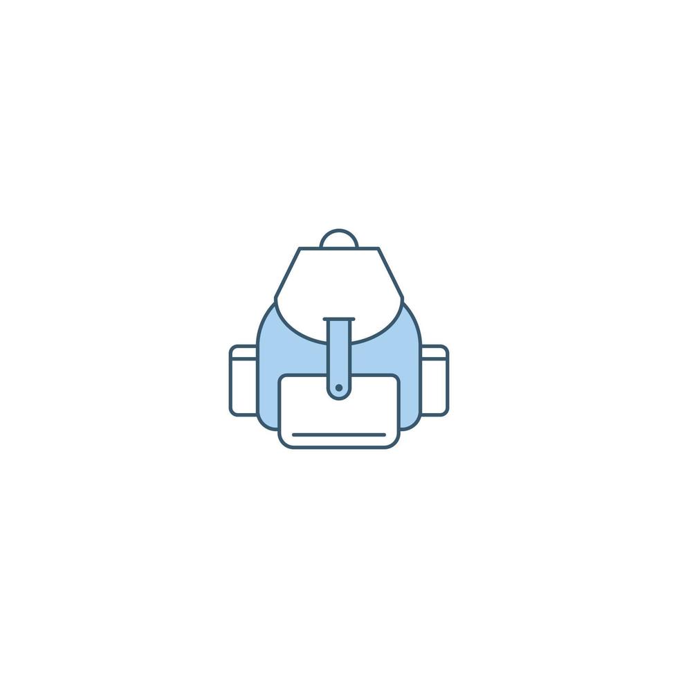 icono de línea llena de mochila. signo de estilo lineal para concepto móvil y diseño web. icono de vector de línea llena de mochila. símbolo, ilustración de logotipo. gráfico vectorial