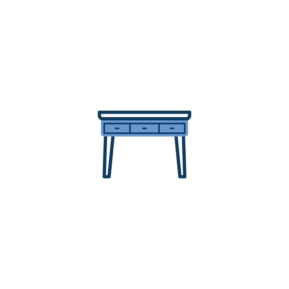 icono de línea de muebles de mesa de escritorio. signo de estilo lineal para concepto móvil y diseño web. icono de vector de contorno de muebles de mesa de escritorio. símbolo, ilustración de logotipo. gráfico vectorial