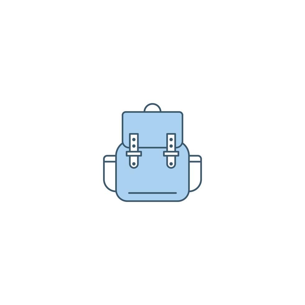 icono de línea llena de mochila. signo de estilo lineal para concepto móvil y diseño web. icono de vector de línea llena de mochila. símbolo, ilustración de logotipo. gráfico vectorial