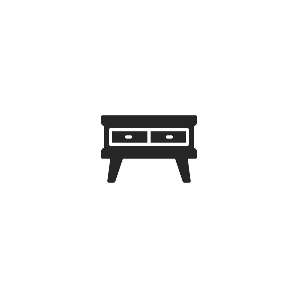 icono de línea de muebles de mesa de escritorio. signo de estilo lineal para concepto móvil y diseño web. icono de vector de contorno de muebles de mesa de escritorio. símbolo, ilustración de logotipo. gráfico vectorial