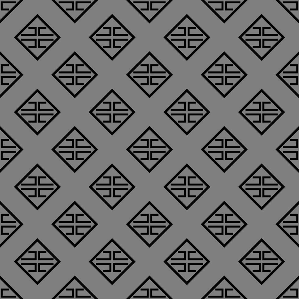 monochrome geometric floral fabric pattern vector