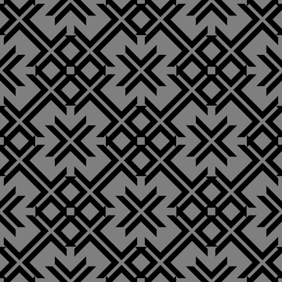 monochrome geometric floral fabric pattern vector