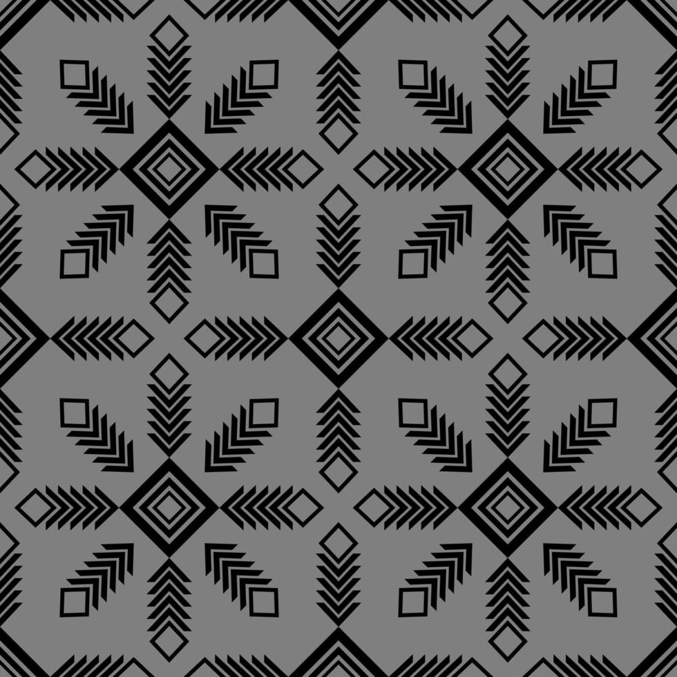 monochrome geometric floral fabric pattern vector