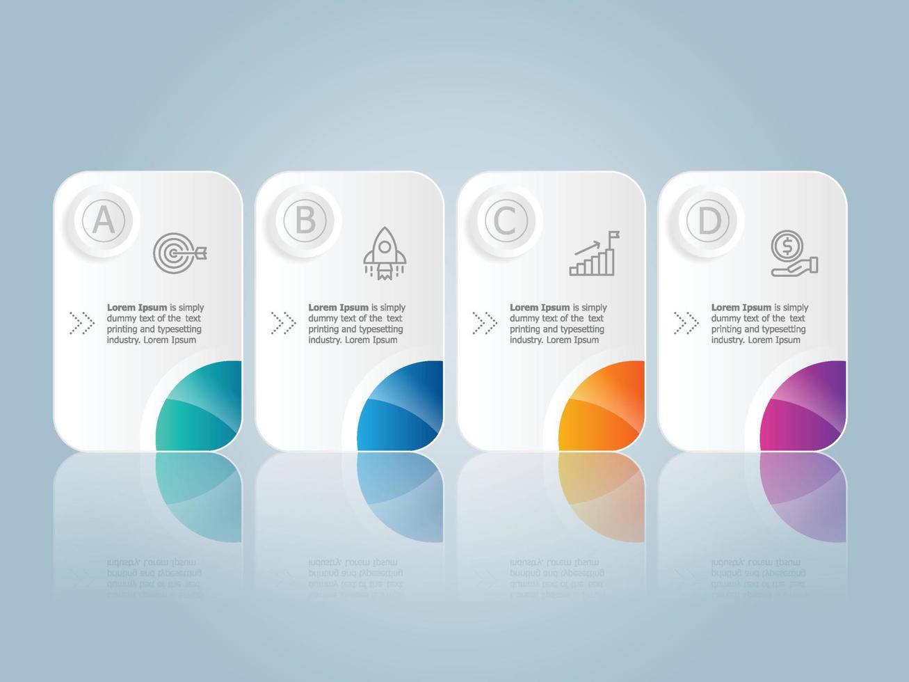 horizontal timeline infographics element presentation report with business icons vector