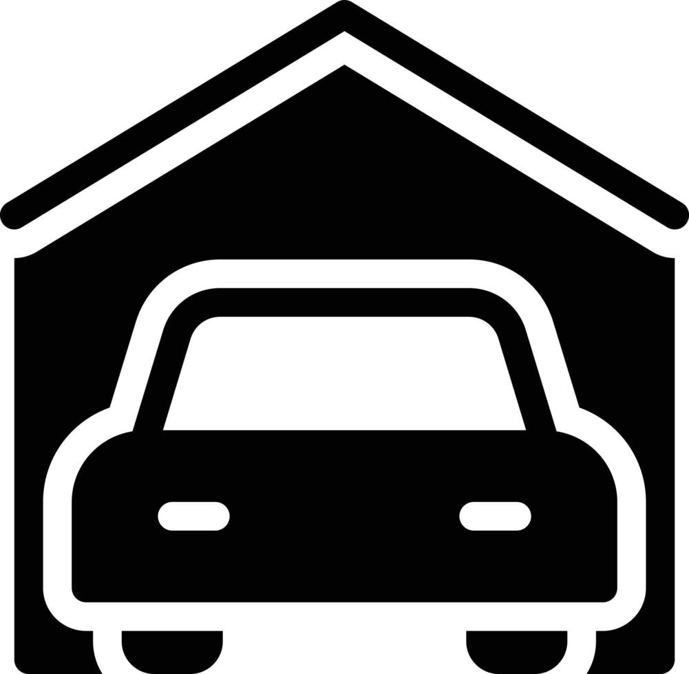 ilustración de vector de garaje de coche en un fondo. símbolos de calidad premium. iconos vectoriales para concepto y diseño gráfico.