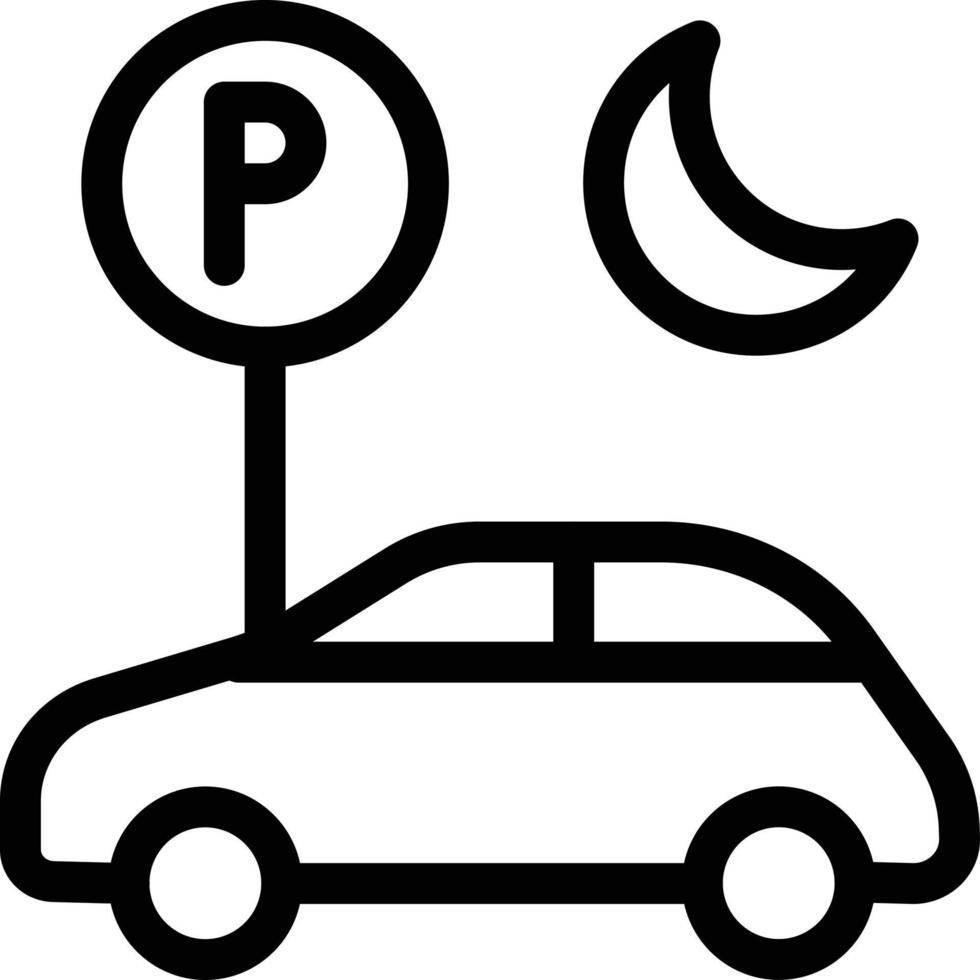 ilustración de vector de noche de estacionamiento en un fondo. símbolos de calidad premium. iconos vectoriales para concepto y diseño gráfico.