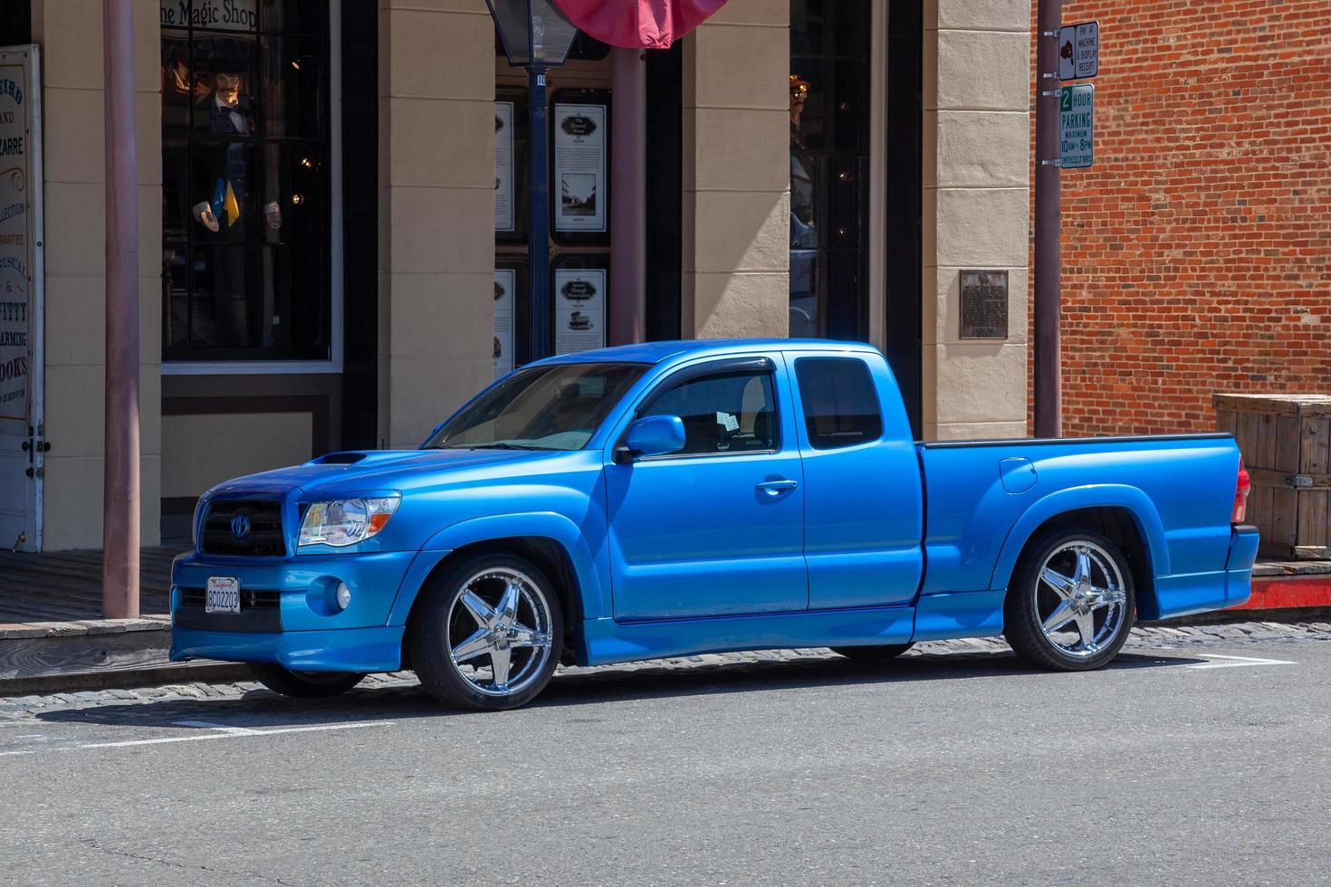 Blue pick up truck parked in Sacramento California, USA on August 5, 2011 photo