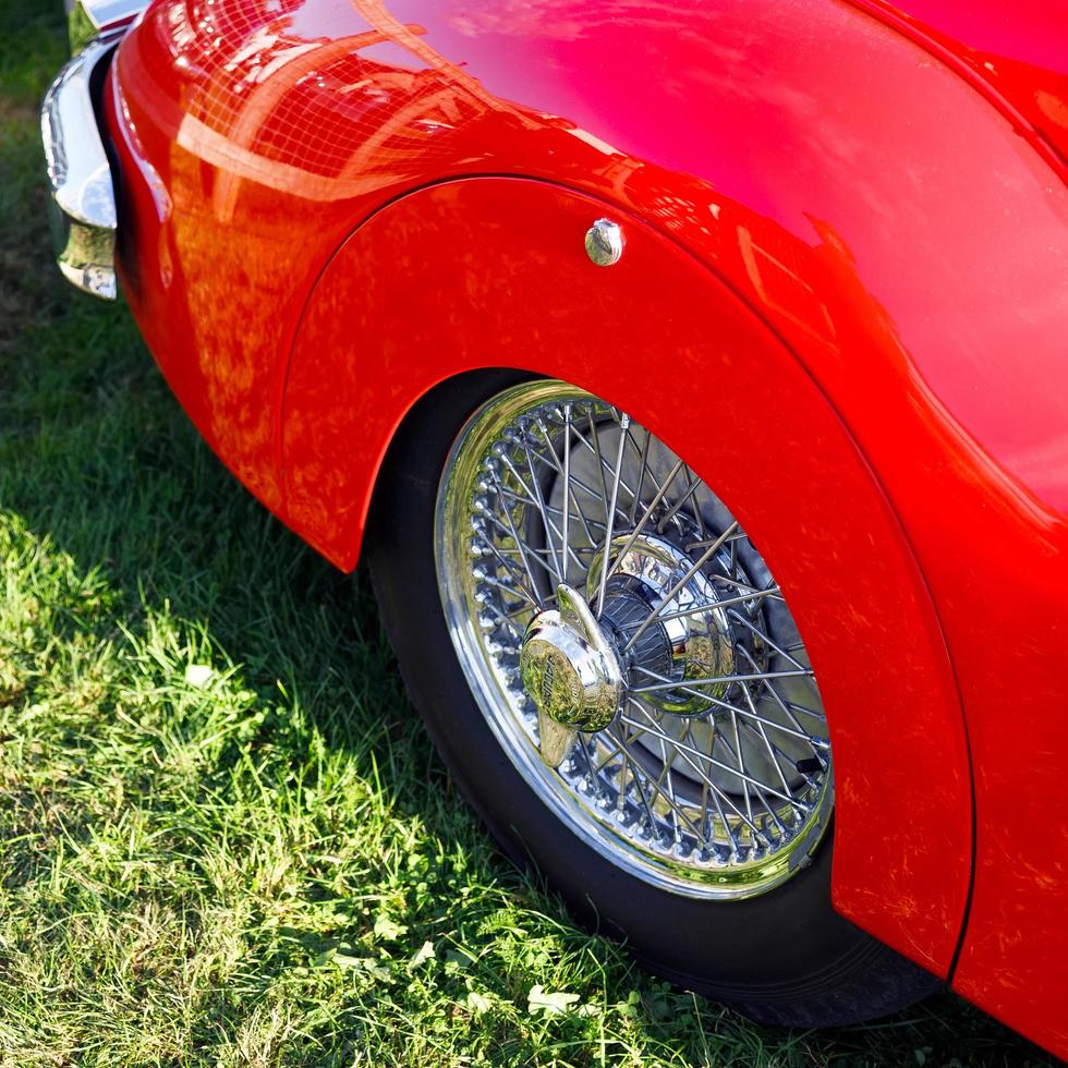 Close-up Rear Wheel of a 1948 Jaguar XK120 photo