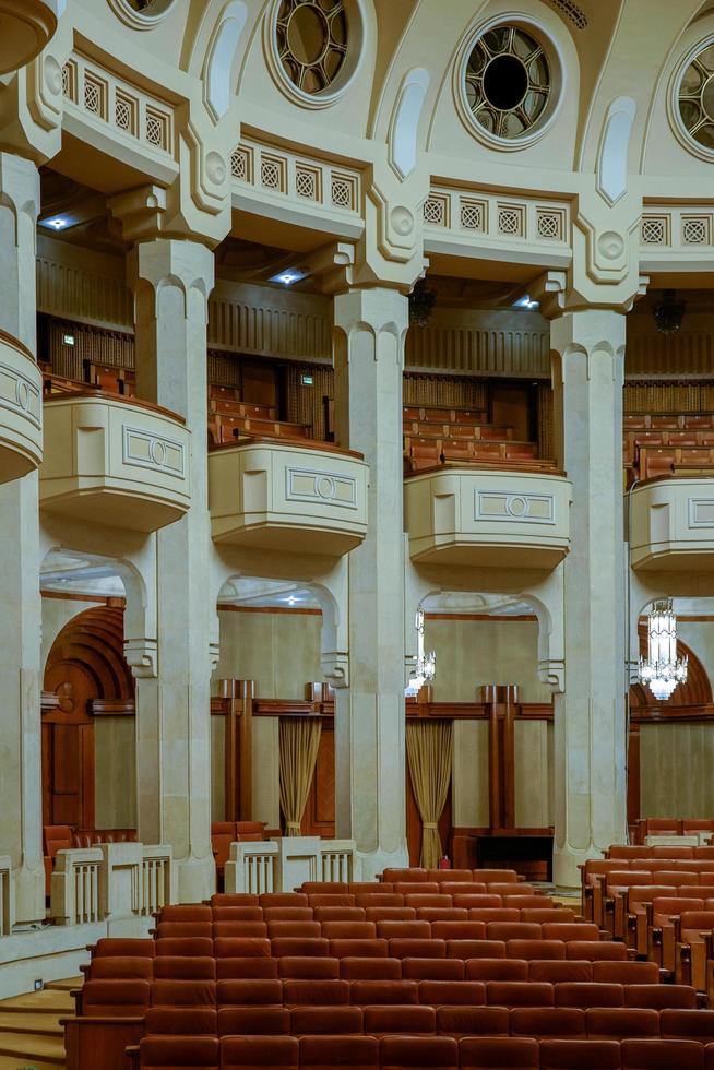 Interior view of the Palace of the People building in Bucharest Romania on September 21, 2018 photo