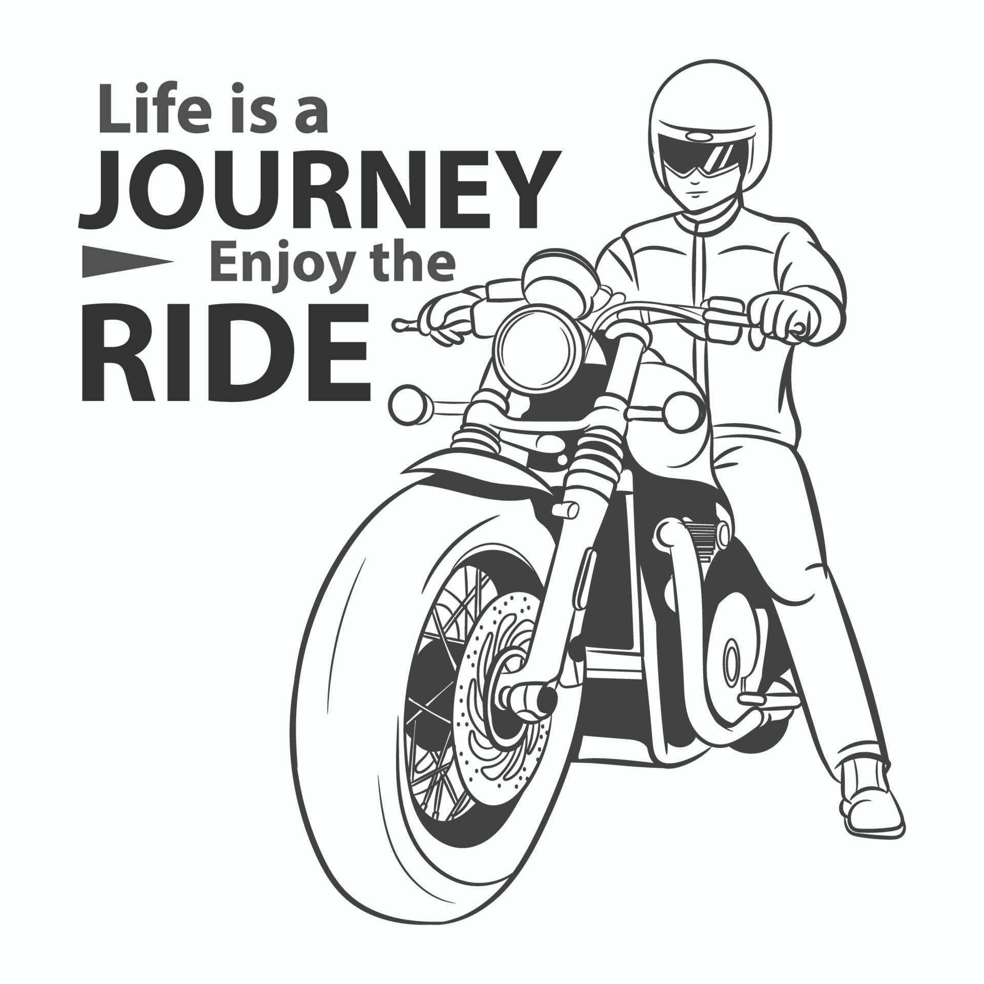 Life is a journey enjoy the ride Royalty Free Vector Image