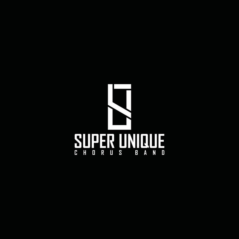 abstract initial letter S and U logo in white color isolated in black background applied for global music band logo design also suitable for the brands or companies that have initial name SU or the US vector