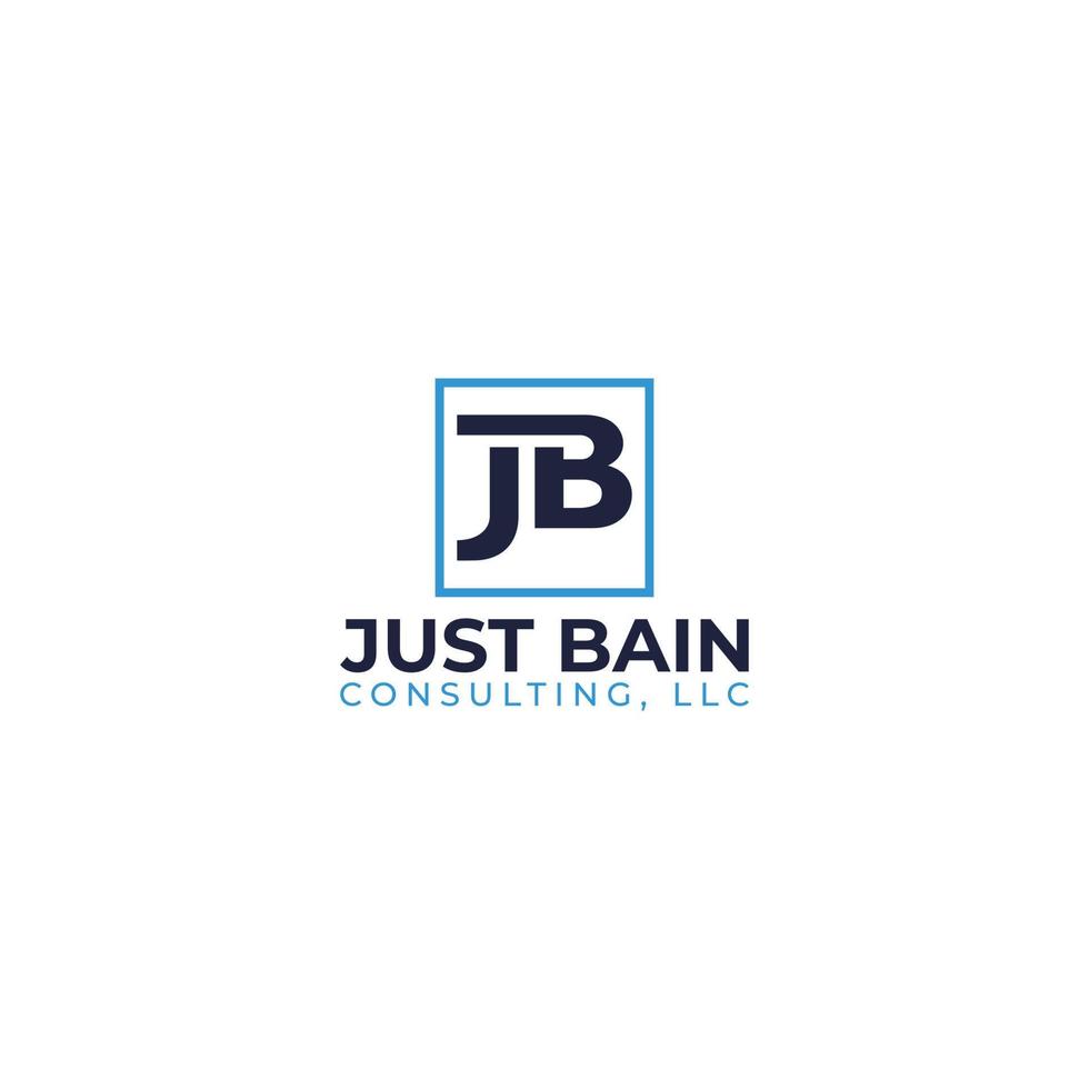 abstract initial letter J and B logo in dark blue color isolated in white background applied for business consulting logo design also suitable for the brand or company that has initial name JB or BJ vector