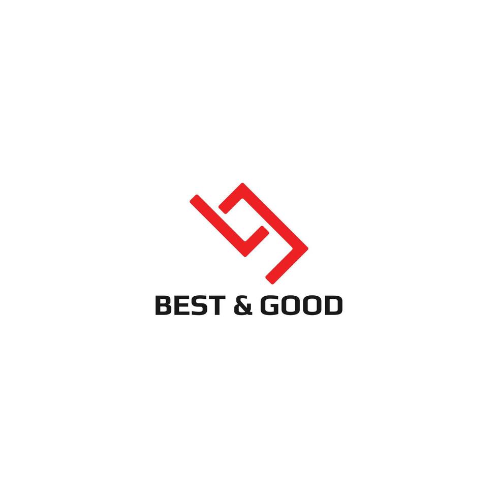 abstract initial letter B and G logo in red color isolated in white background applied for golf training logo design also suitable for the brands or companies that have initial name BG or GB vector